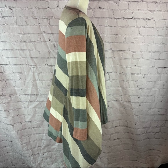 NWT Boutique striped open front cascade kimono cardigan western boho layer - Picture 3 of 11